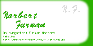 norbert furman business card